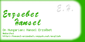 erzsebet hansel business card